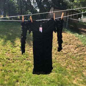 NWT CBR off the shoulder mesh mini dress